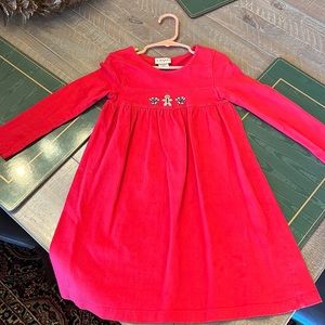 Red Dress with Embroidered Candy Canes & Gingerbread Man